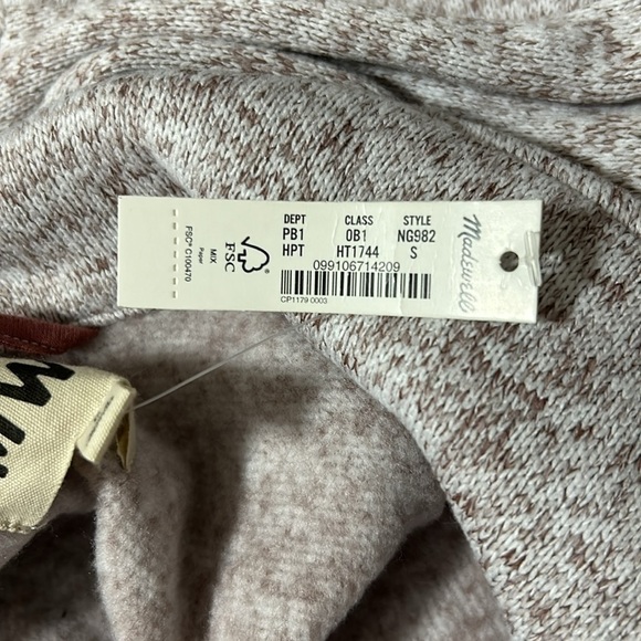 Madewell (Re)sourced Sweater Fleece Shirt Jacket Pale Thistle Pink Sz S NEW - Picture 11 of 13